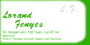 lorand fenyes business card